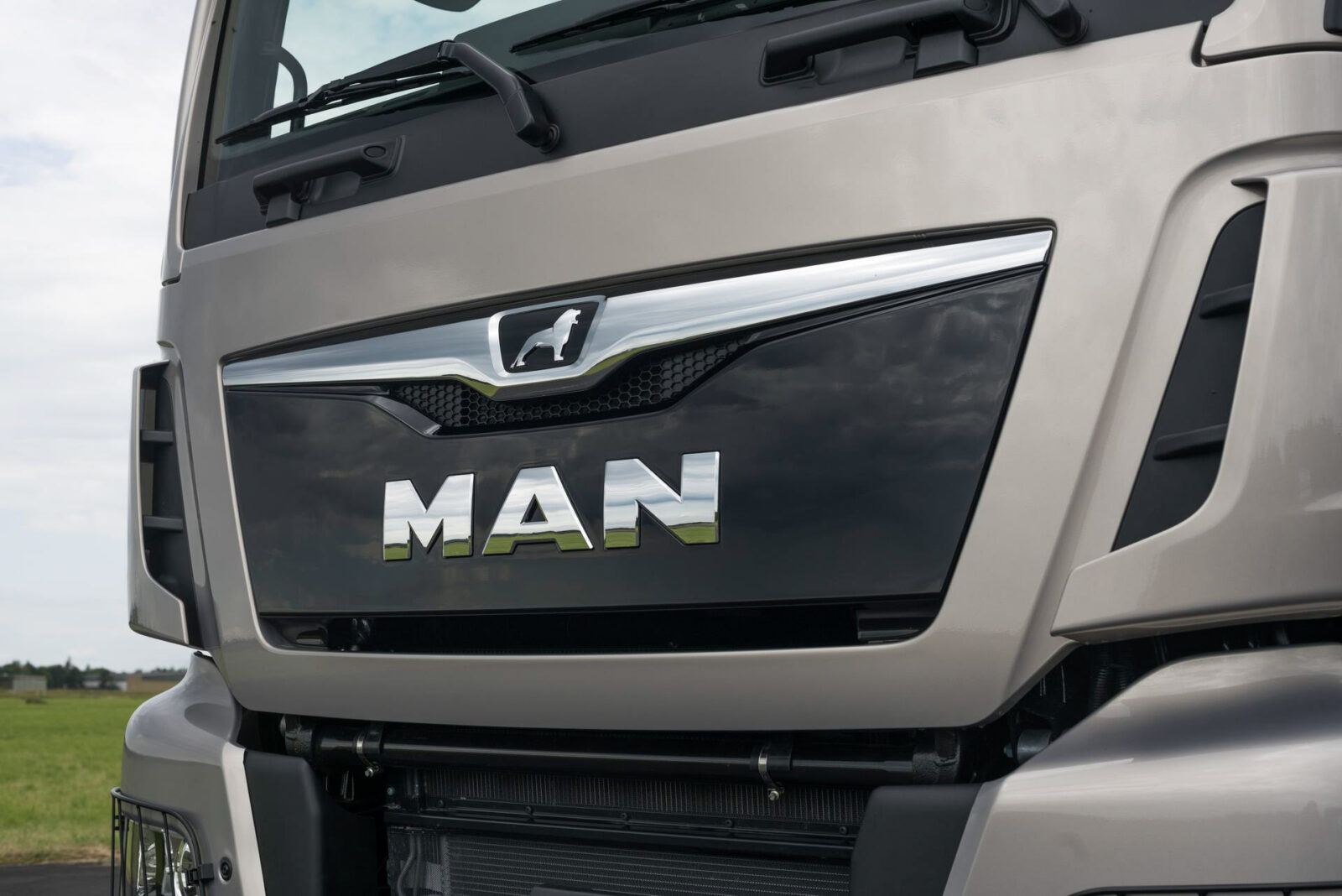 MAN logo on truck front